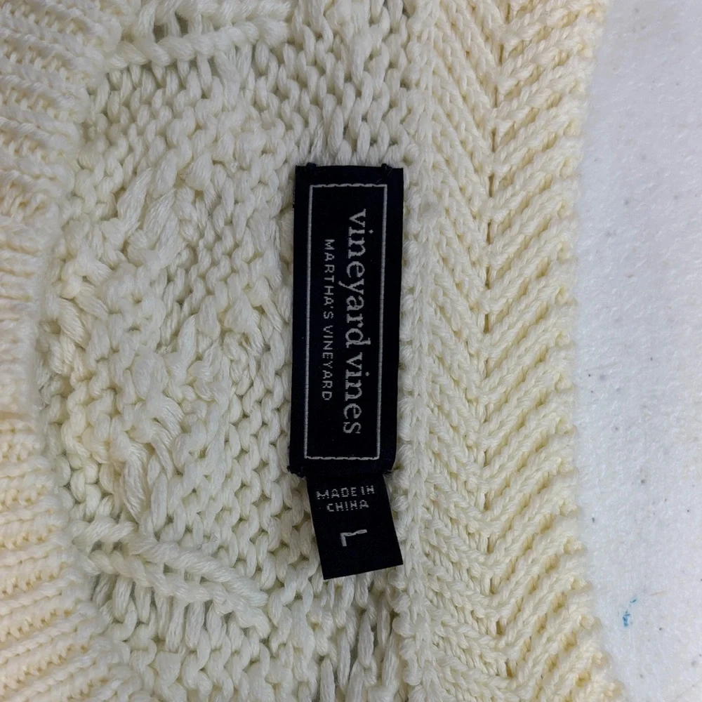 Vineyard Vines Ivory Cable Knit Cardigan - Picture 3 of 3
